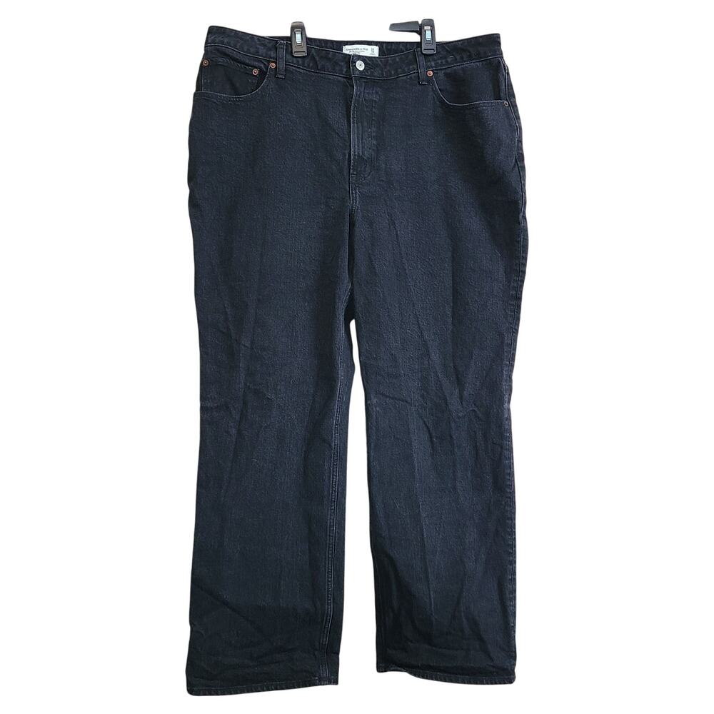 Abercrombie & Fitch Womens Curve Love 34/ 18R 90s Relaxed Jean High Rise Black